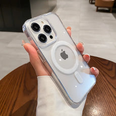 MagSafe Magnetic Transparent Wireless Charging Case for iPhone 11-16 Pro Max/Plus/Mini/X/7/8